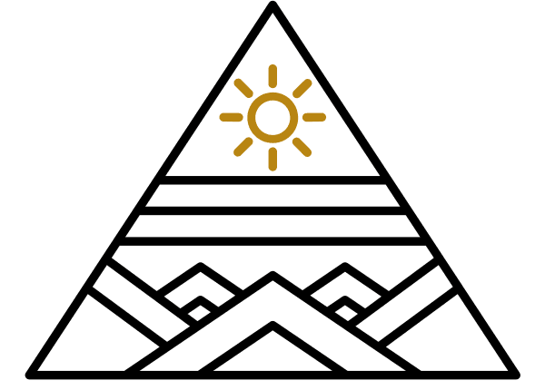 9Four Labs pyramid mark: a sun rising over mountains